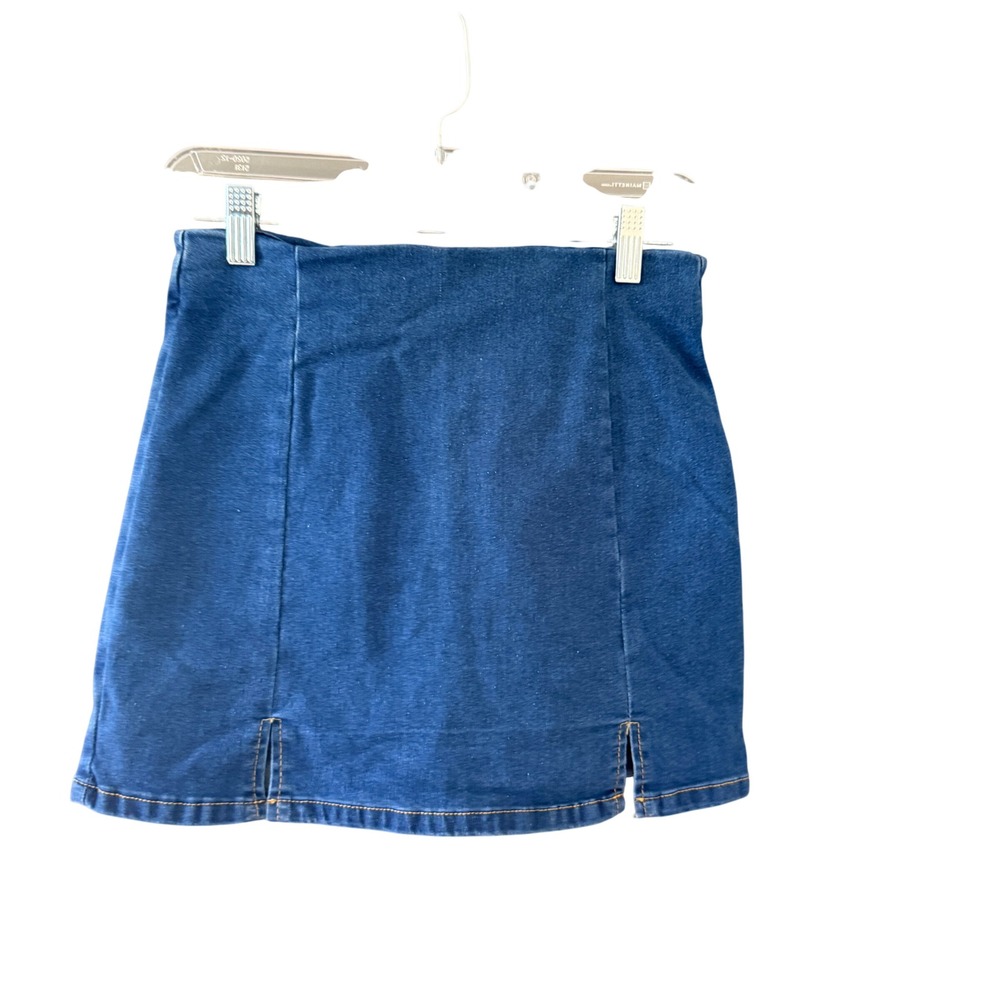Women Medium Wash High Waisted Denim Skort with‎ Front Slits Size Medium Summer